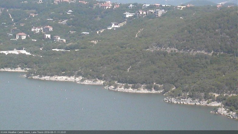 Lake Travis webcam, August 11, 2016 10:40 AM CT
