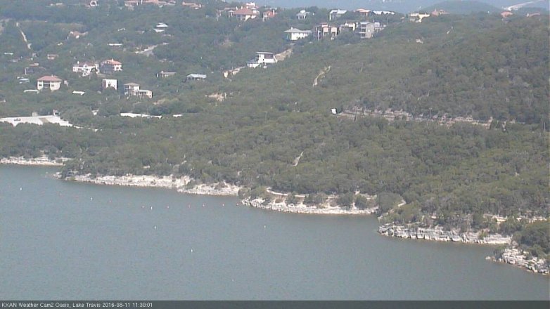 Lake Travis webcam, August 11, 2016 10:50 AM CT