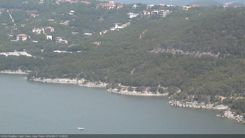 Lake Travis webcam, August 11, 2016 11:25 AM CT
