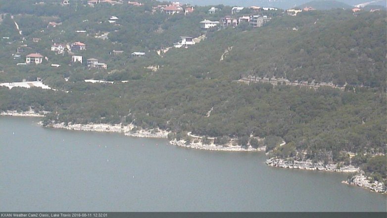 Lake Travis webcam, August 11, 2016 11:45 AM CT