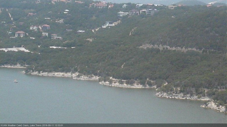 Lake Travis webcam, August 11, 2016 12:55 PM CT