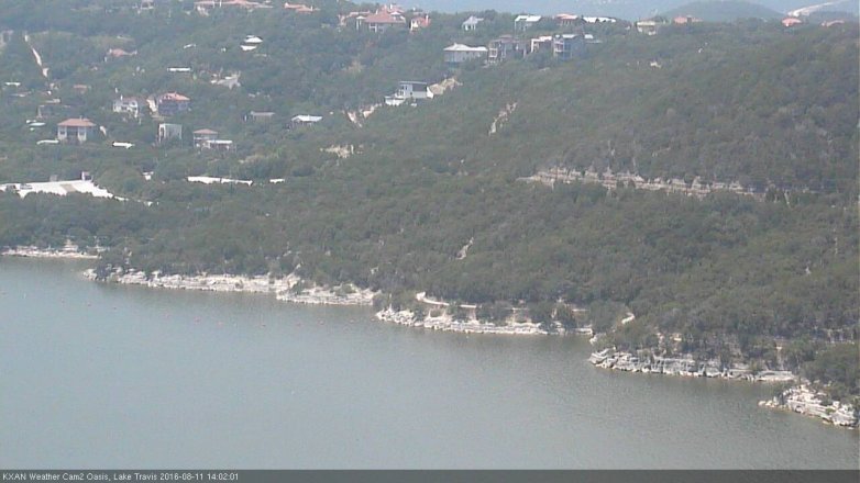 Lake Travis webcam, August 11, 2016 1:15 PM CT