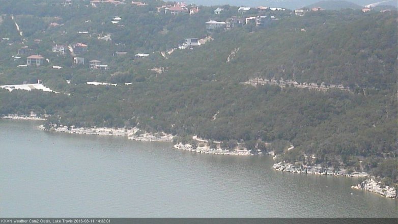 Lake Travis webcam, August 11, 2016 1:45 PM CT