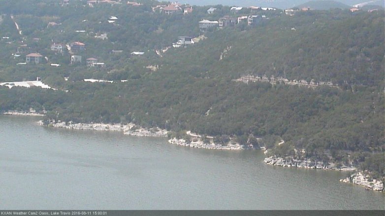 Lake Travis webcam, August 11, 2016 2:20 PM CT