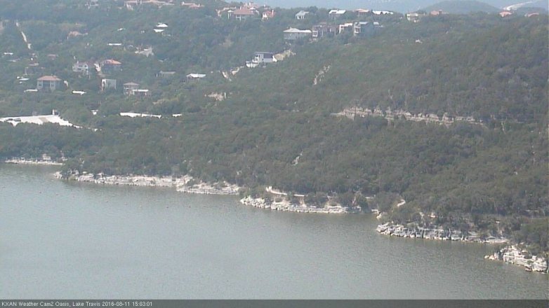 Lake Travis webcam, August 11, 2016 2:30 PM CT