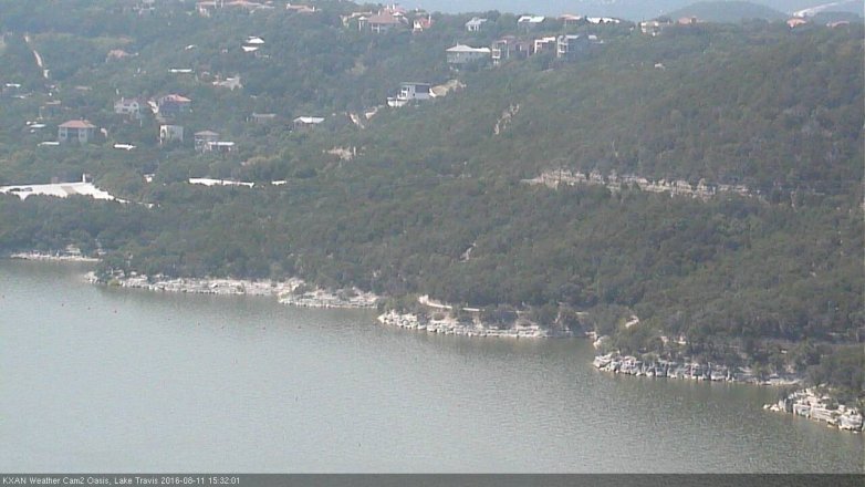 Lake Travis webcam, August 11, 2016 2:50 PM CT
