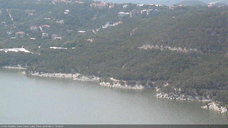 Lake Travis webcam, August 11, 2016 3:00 PM CT
