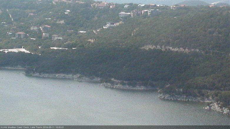 Lake Travis webcam, August 11, 2016 3:15 PM CT