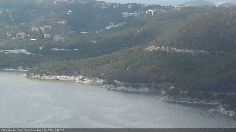 Lake Travis webcam, August 11, 2016 3:25 PM CT