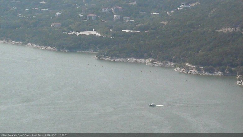 Lake Travis webcam, August 11, 2016 3:50 PM CT