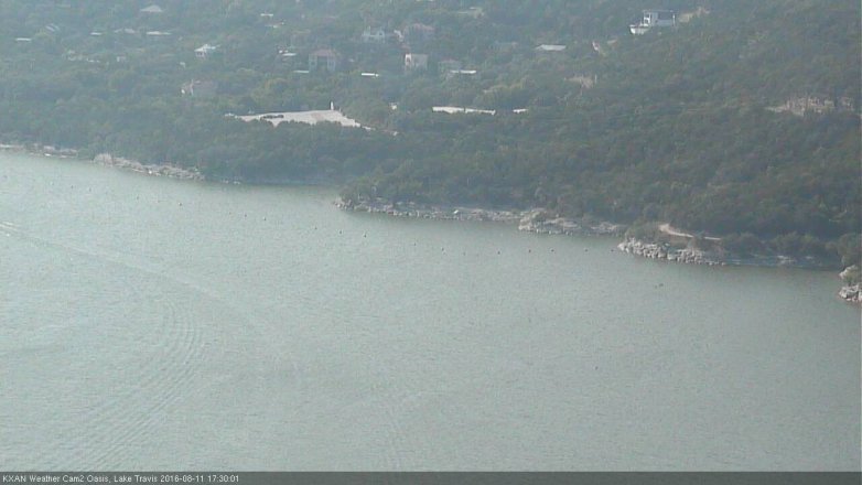 Lake Travis webcam, August 11, 2016 4:40 PM CT