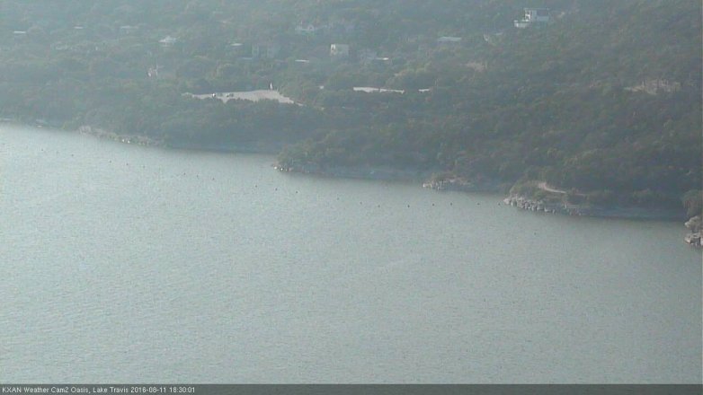 Lake Travis webcam, August 11, 2016 5:40 PM CT