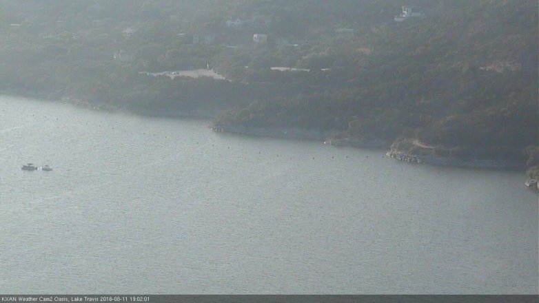 Lake Travis webcam, August 11, 2016 6:10 PM CT