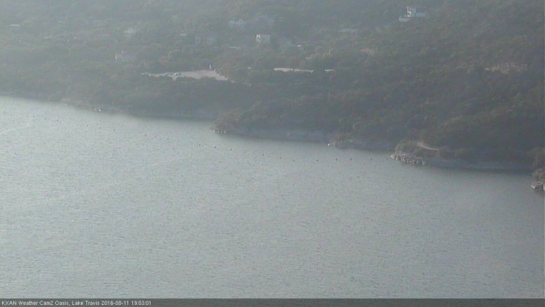 Lake Travis webcam, August 11, 2016 6:15 PM CT
