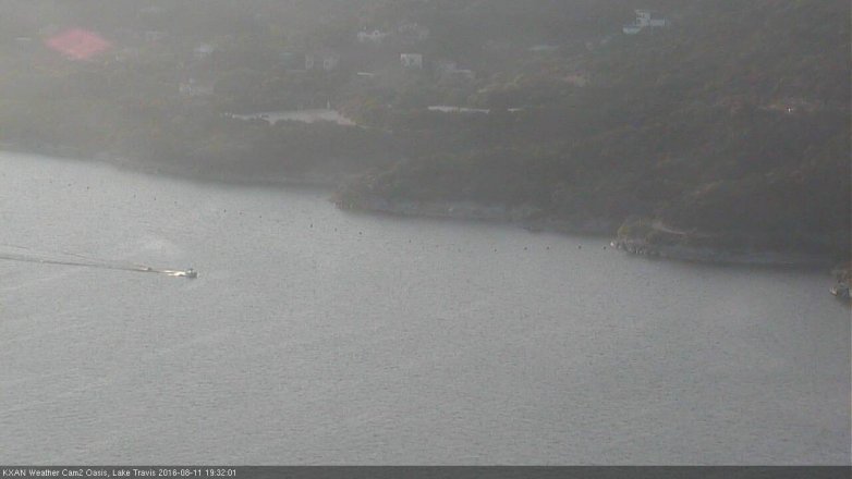 Lake Travis webcam, August 11, 2016 6:35 PM CT