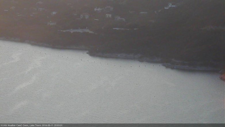 Lake Travis webcam, August 11, 2016 7:15 PM CT