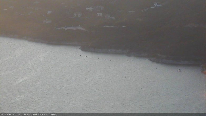 Lake Travis webcam, August 11, 2016 7:25 PM CT