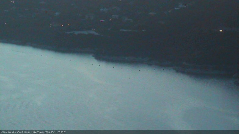 Lake Travis webcam, August 11, 2016 8:00 PM CT