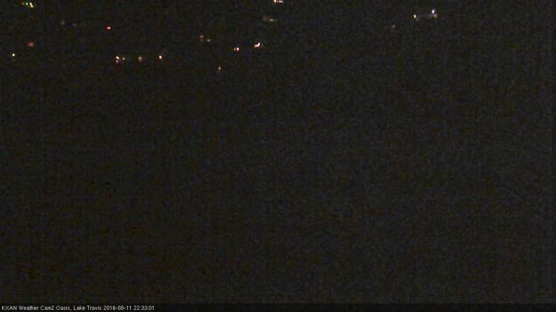 Lake Travis webcam, August 11, 2016 10:00 PM CT
