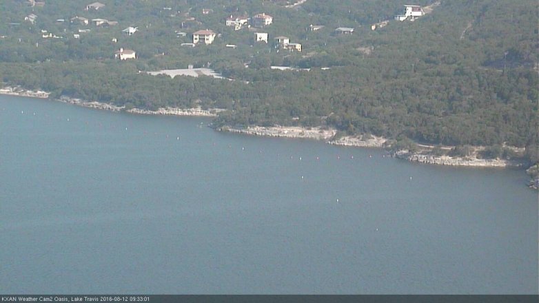 Lake Travis webcam, August 12, 2016 9:00 AM CT