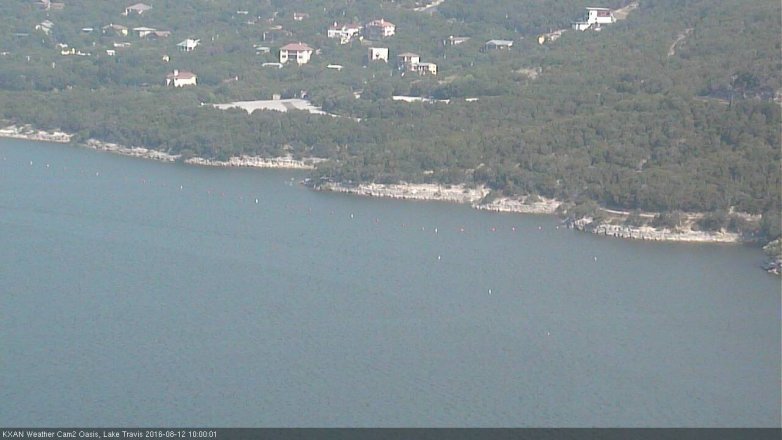 Lake Travis webcam, August 12, 2016 9:10 AM CT