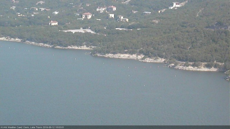 Lake Travis webcam, August 12, 2016 9:15 AM CT