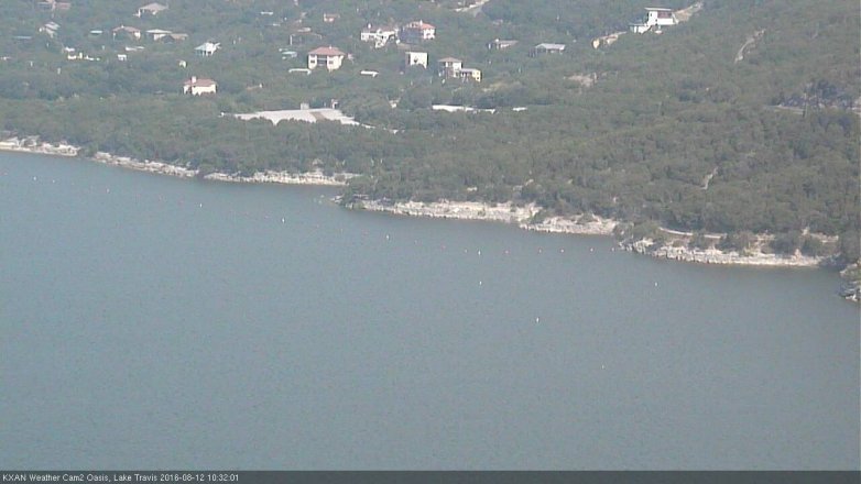 Lake Travis webcam, August 12, 2016 9:35 AM CT