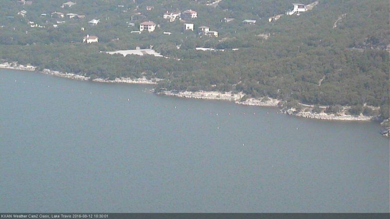 Lake Travis webcam, August 12, 2016 9:45 AM CT