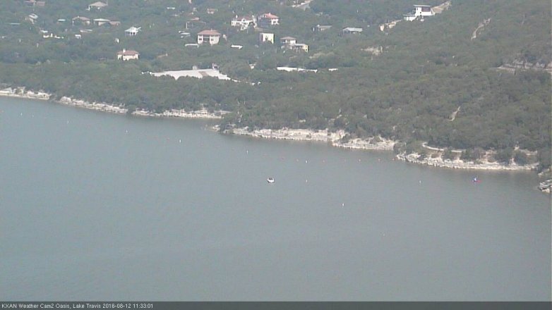 Lake Travis webcam, August 12, 2016 10:45 AM CT