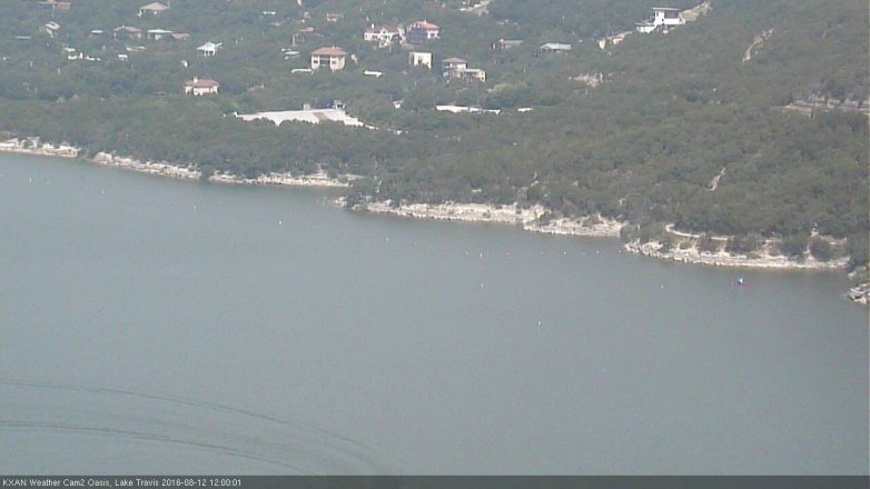 Lake Travis webcam, August 12, 2016 11:25 AM CT