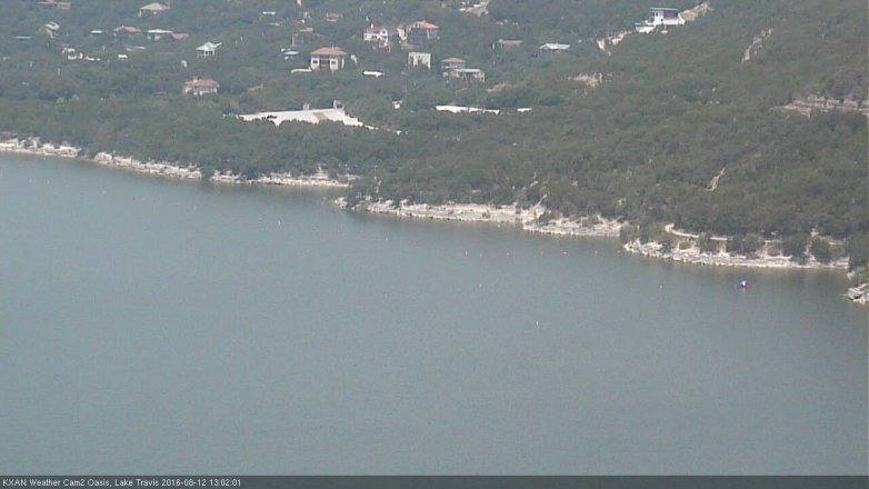 Lake Travis webcam, August 12, 2016 12:15 PM CT