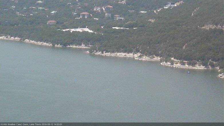 Lake Travis webcam, August 12, 2016 1:10 PM CT