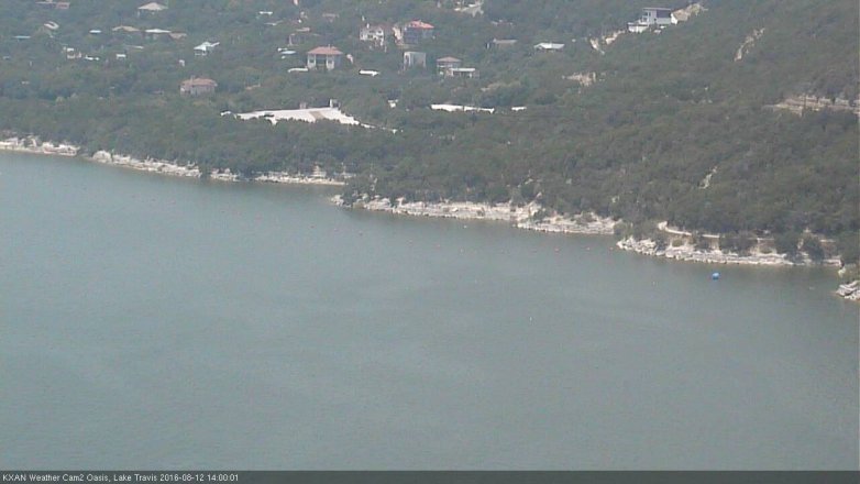 Lake Travis webcam, August 12, 2016 1:25 PM CT