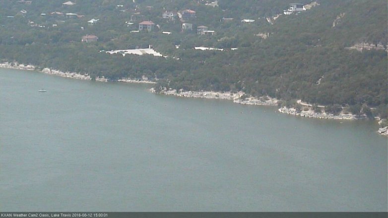 Lake Travis webcam, August 12, 2016 2:15 PM CT