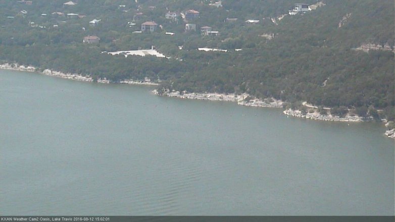 Lake Travis webcam, August 12, 2016 2:30 PM CT
