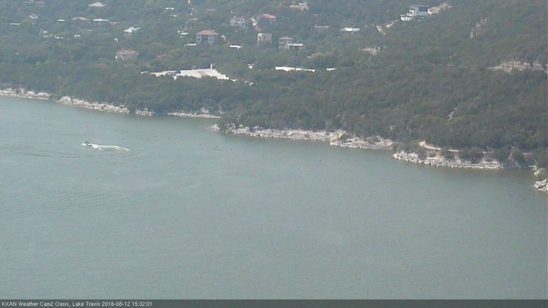 Lake Travis webcam, August 12, 2016 2:35 PM CT