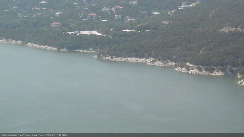 Lake Travis webcam, August 12, 2016 2:55 PM CT