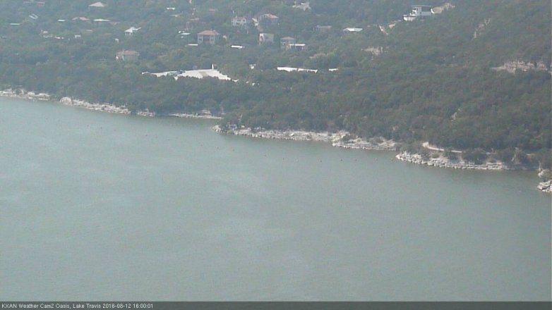 Lake Travis webcam, August 12, 2016 3:25 PM CT