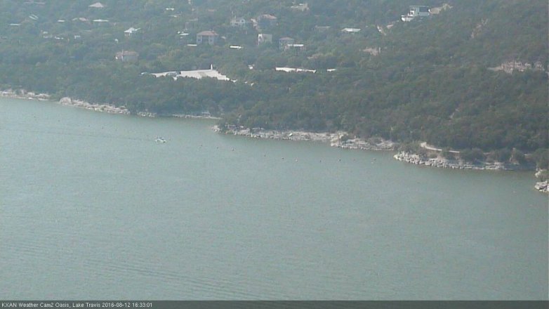 Lake Travis webcam, August 12, 2016 3:50 PM CT