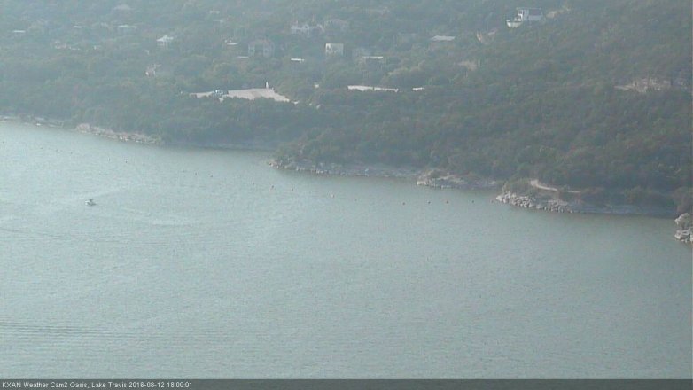 Lake Travis webcam, August 12, 2016 5:15 PM CT
