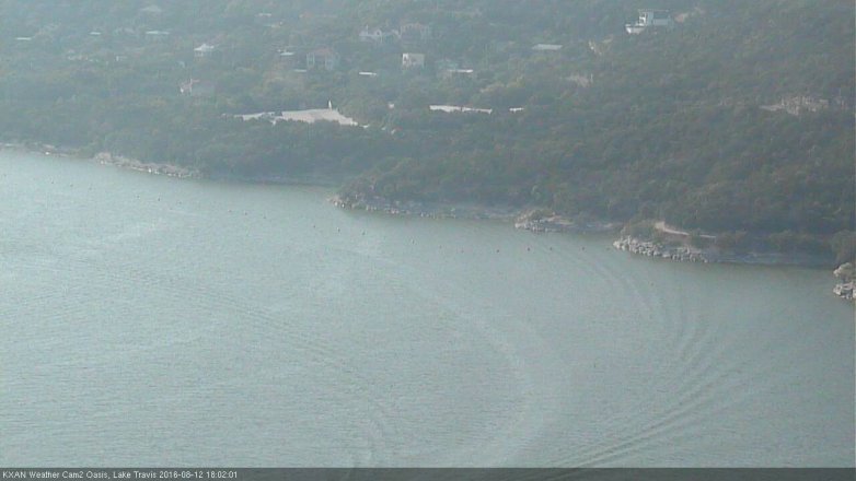 Lake Travis webcam, August 12, 2016 5:25 PM CT