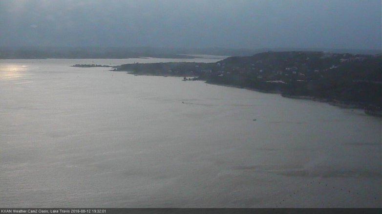 Lake Travis webcam, August 12, 2016 6:55 PM CT