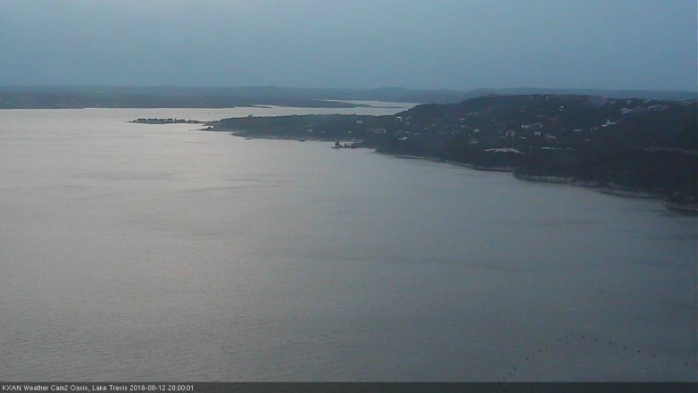 Lake Travis webcam, August 12, 2016 7:15 PM CT