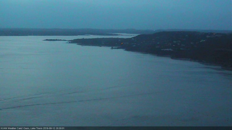 Lake Travis webcam, August 12, 2016 7:40 PM CT