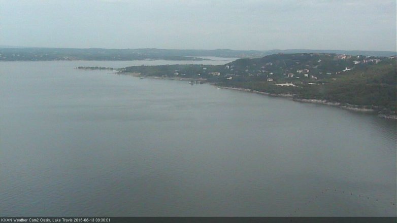 Lake Travis webcam, August 13, 2016 9:00 AM CT