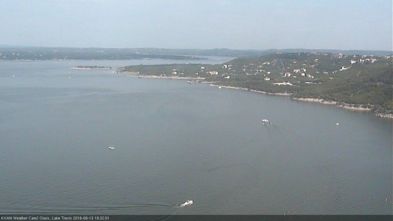 Lake Travis webcam, August 13, 2016 9:55 AM CT