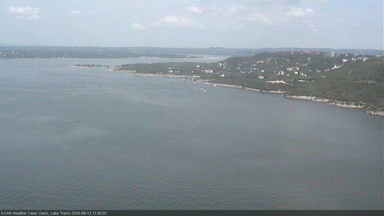Lake Travis webcam, August 13, 2016 10:05 AM CT
