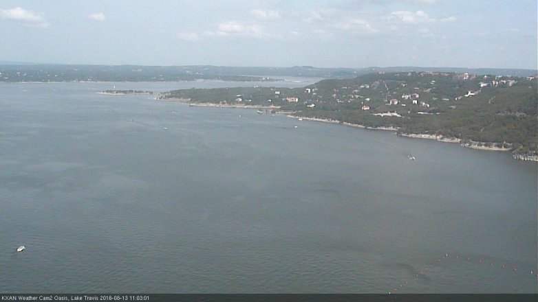 Lake Travis webcam, August 13, 2016 10:15 AM CT