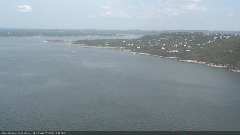 Lake Travis webcam, August 13, 2016 10:25 AM CT