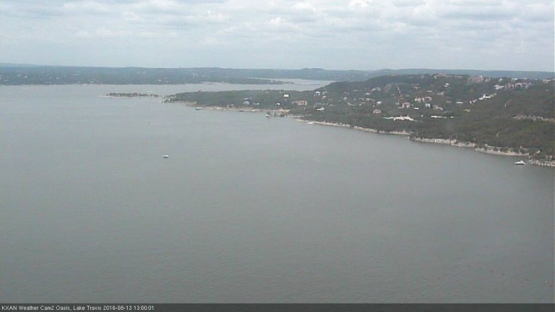 Lake Travis webcam, August 13, 2016 12:15 PM CT